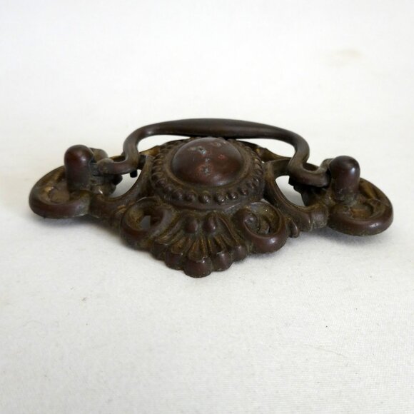 VINTAGE DRAWER HANDLE PULL BRASS HARDWARE SET - Picture 15 of 15